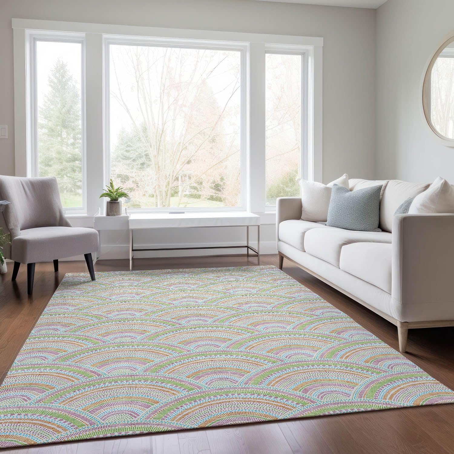 10' x 14' Indoor Outdoor Area Rug, Easy Clean, Machine Washable, Non Shedding, Bedroom, Entry, Living Room, Dining Room, Kitchen, Patio Rug